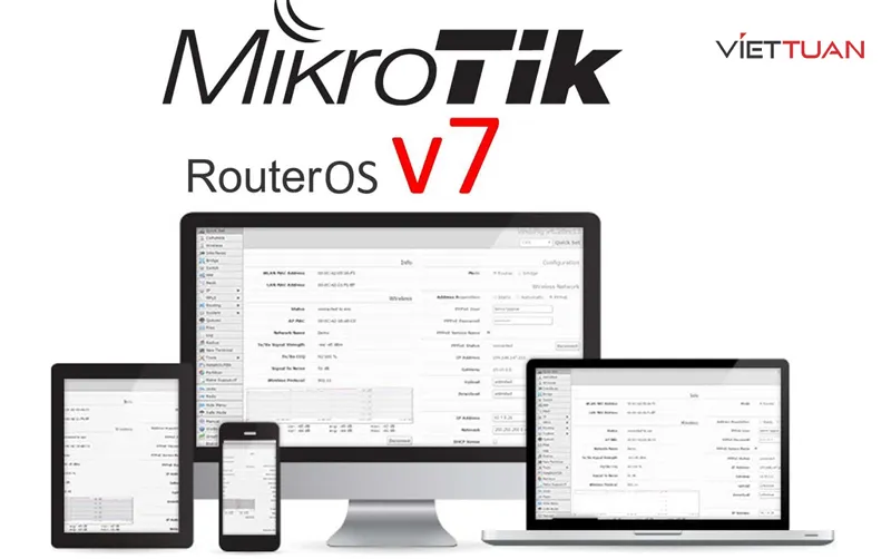 MikroTik RB750Gr3 hEX hoạt động trên hệ điều hành RouterOS