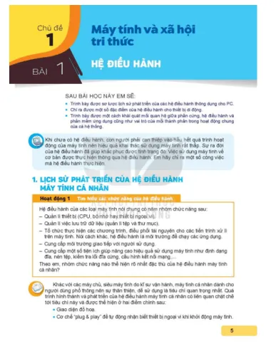 Tin học 11 Kết nối tri thức PDF