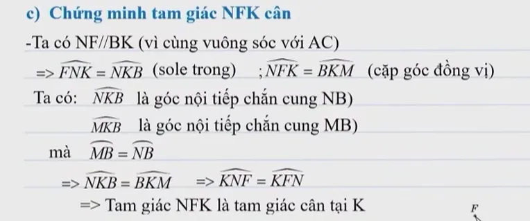Các bước chứng minh tam giác cân thông qua biến đổi góc nội tiếp