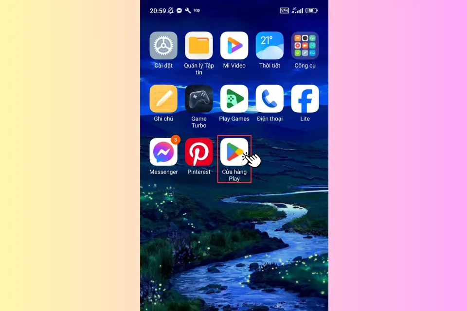 Hãy mở ứng dụng Google Play trên điện thoại Android của bạn