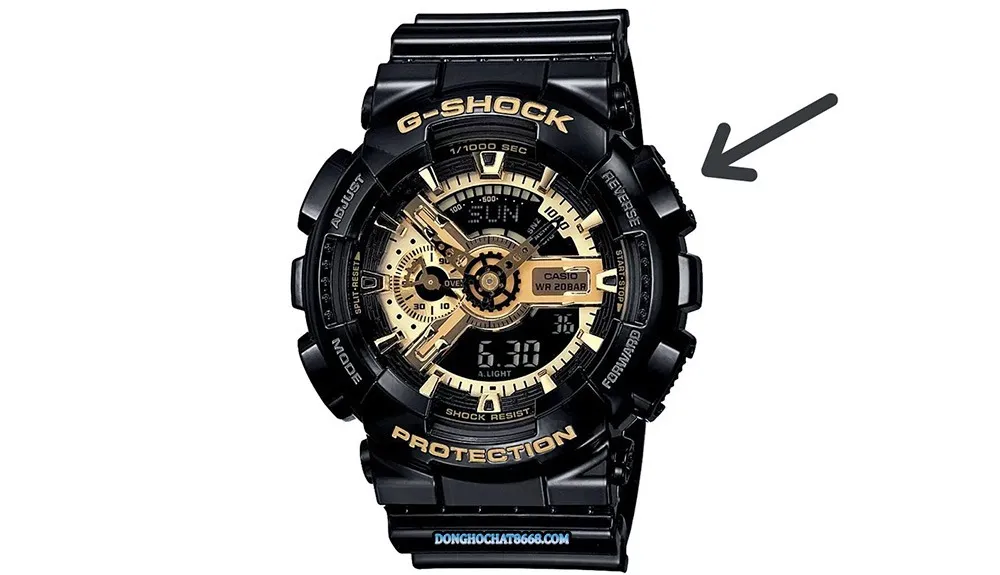 Sơ đồ vị trí và tên gọi của 4 nút bấm chức năng trên đồng hồ Casio hiện đại