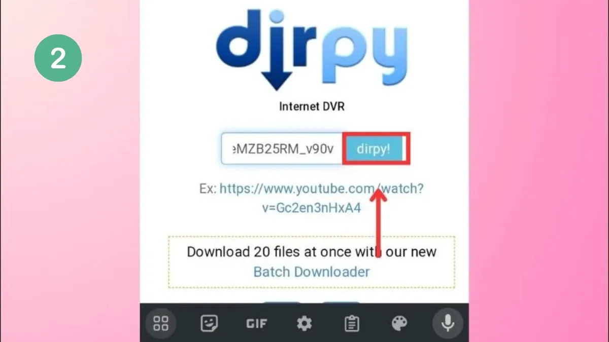 Sử dụng trang web Dirpy để phân tích và tải nhạc từ liên kết YouTube