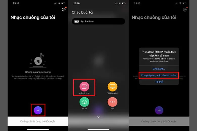 Sử dụng ứng dụng Ringtones Maker để nhập video và chuẩn bị tạo nhạc chuông tùy chỉnh