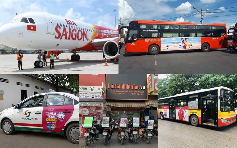 Sử dụng xe bus và xe công nghệ đến địa chỉ công ty tin học hoàng minh