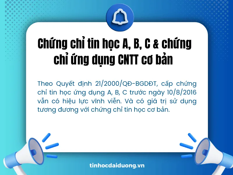 Sự khác biệt giữa chứng chỉ tin học cũ và chứng chỉ tin học văn phòng cơ bản mới