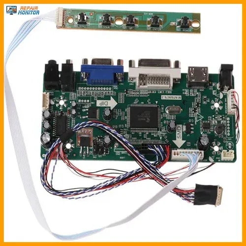 Cận cảnh xử lý mạch tín hiệu cho màn hình máy tính chuyên đồ họa