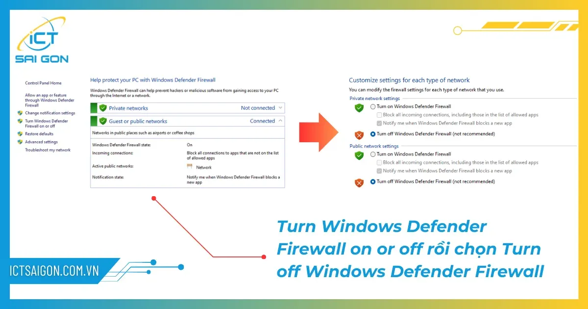 Thay đổi trạng thái hoạt động của tường lửa