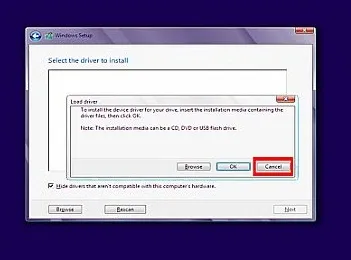 Sửa lỗi không nhận ổ cứng khi cài windows