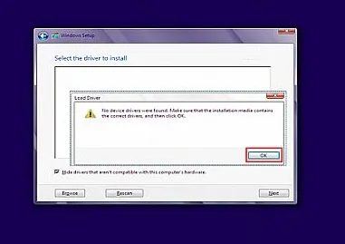 Sửa lỗi không nhận ổ cứng khi cài windows