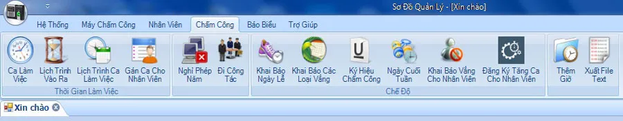 Tab chấm công mitapro v2