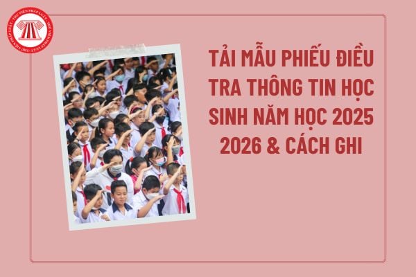 Phiếu tìm hiểu thông tin học sinh lớp 10 năm học 2025-2026