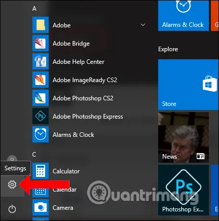 Nhấn chọn Settings