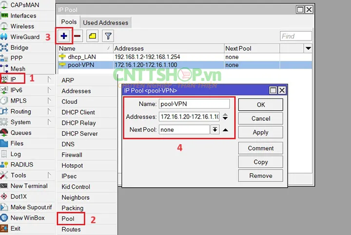 Tạo Pool cho Client