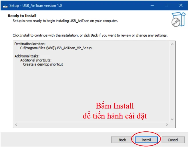 Hoàn tất cài đặt USB_AnToan