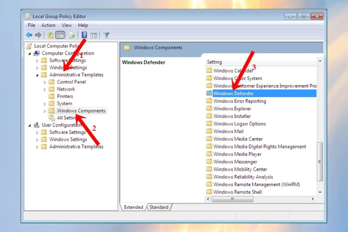 Hướng dẫn cách bật/tắt phần mềm diệt virus Win 72
