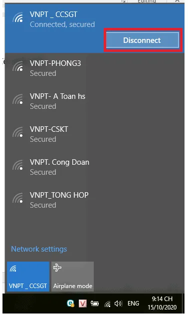 Thao tác ngắt kết nối an toàn sau khi thực hiện cách cài wifi cho laptop Dell và Acer