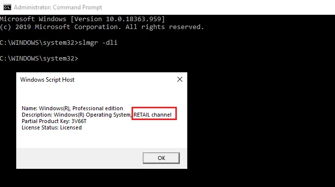 Hướng dẫn sử dụng lệnh CMD để kiểm tra thông tin bản quyền Windows