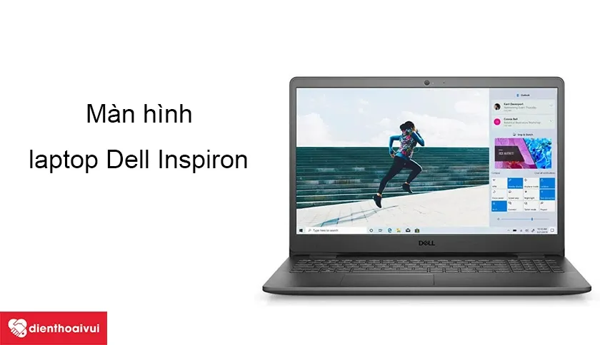 Mô tả tình trạng màn hình Dell Inspiron 15 bị kẻ sọc và loang màu cần được can thiệp kỹ thuật thay thế linh kiện mới