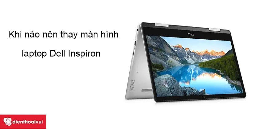 Nhân viên kỹ thuật đang kiểm tra độ tương thích của tấm nền LCD mới lắp vào thân máy Dell Inspiron để đảm bảo hình ảnh hiển thị sắc nét