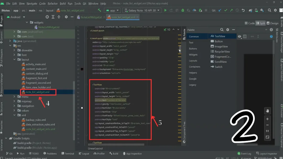 Thiết kế giao diện widget với các thành phần UI