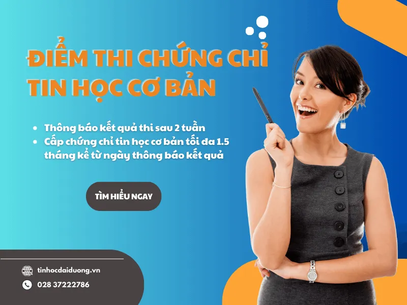 Thời gian có điểm thi và nhận bằng tin học cơ bản