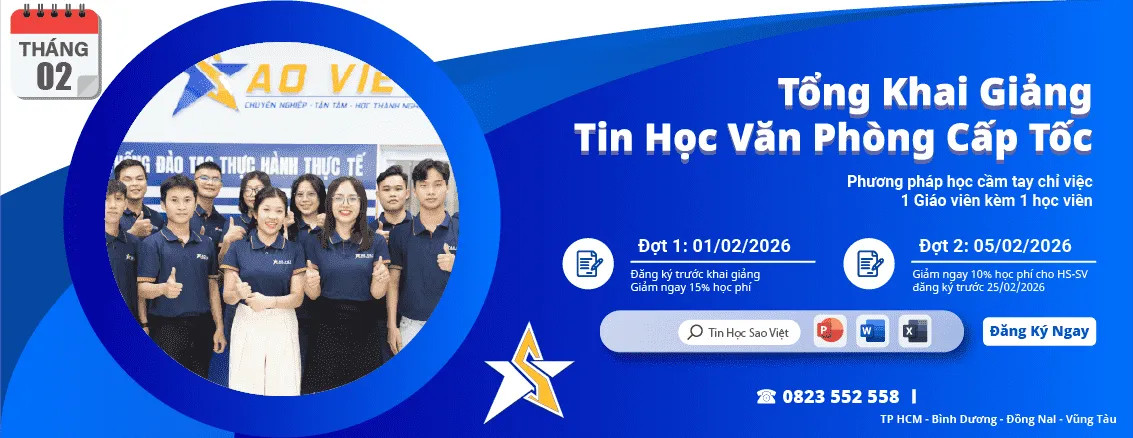 Thông tin về các khóa học tin học văn phòng đang được chiêu sinh tại Quận 9
