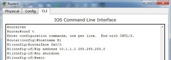 Cấu hình IP cổng Interface