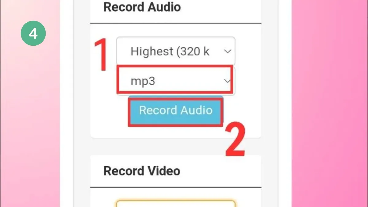 Thực hiện ghi lại âm thanh và tải về máy để chuẩn bị cài đặt nhạc chuông