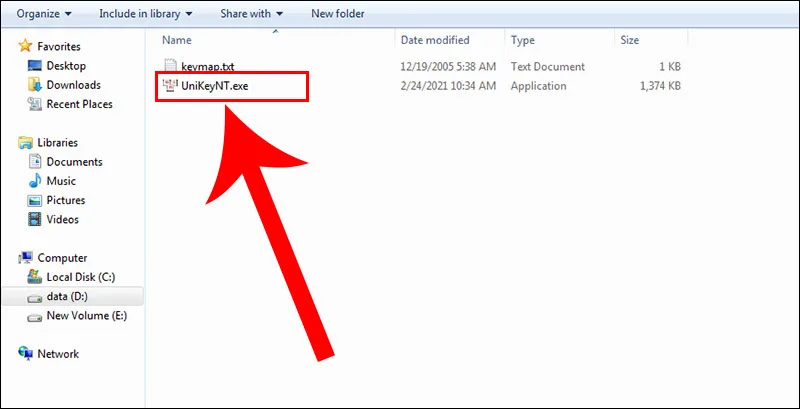 Tìm file UniKeyNT.exe