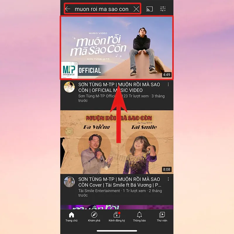 Tìm kiếm và mở video mục tiêu trực tiếp trên ứng dụng di động