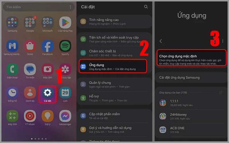 cai dat nhan tin mac dinh
