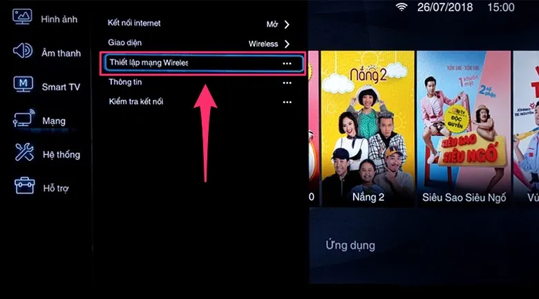 Tivi quét và hiển thị danh sách mạng wifi