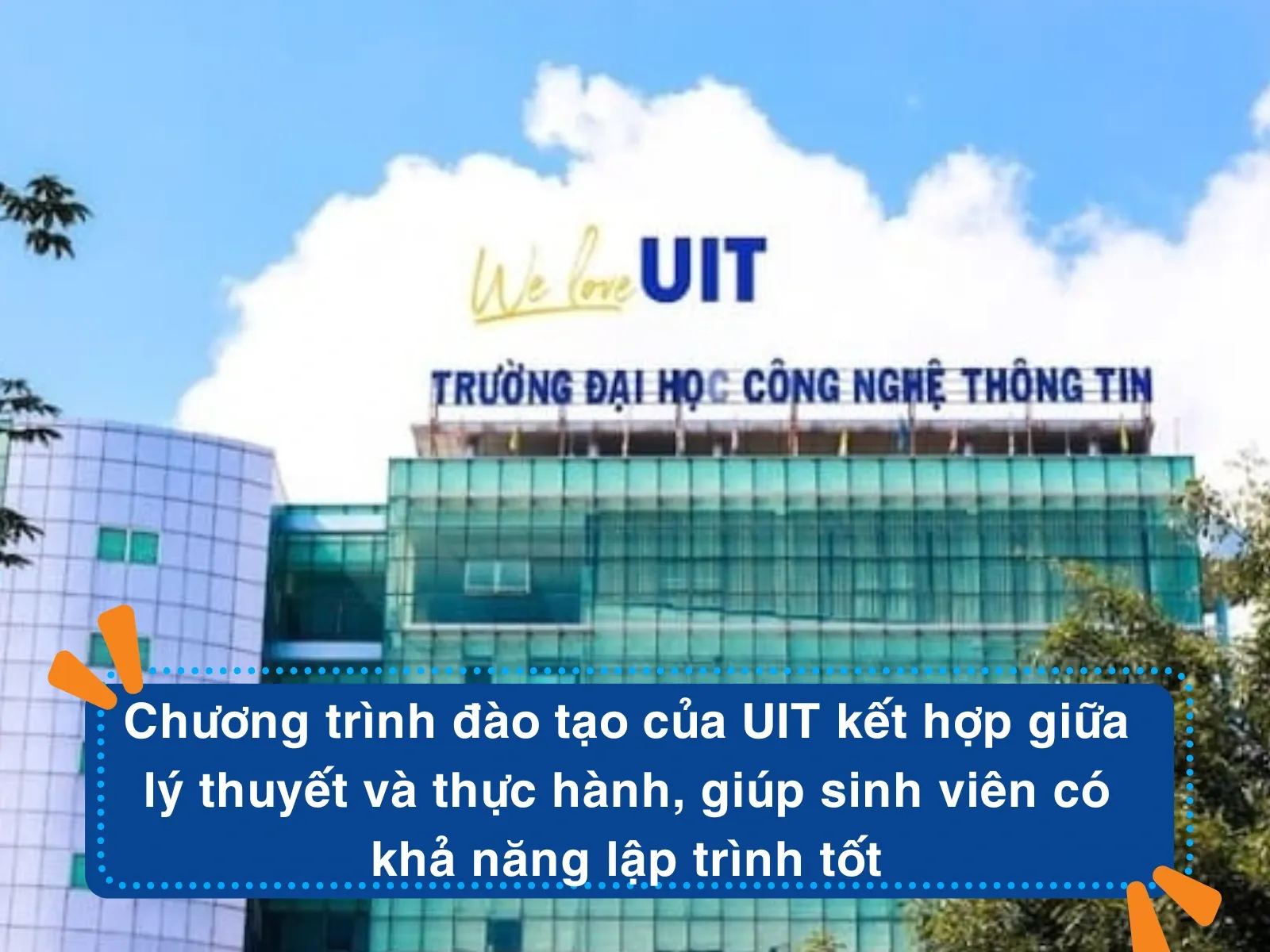 Toàn cảnh khuôn viên trường Đại học Công nghệ thông tin với kiến trúc hiện đại
