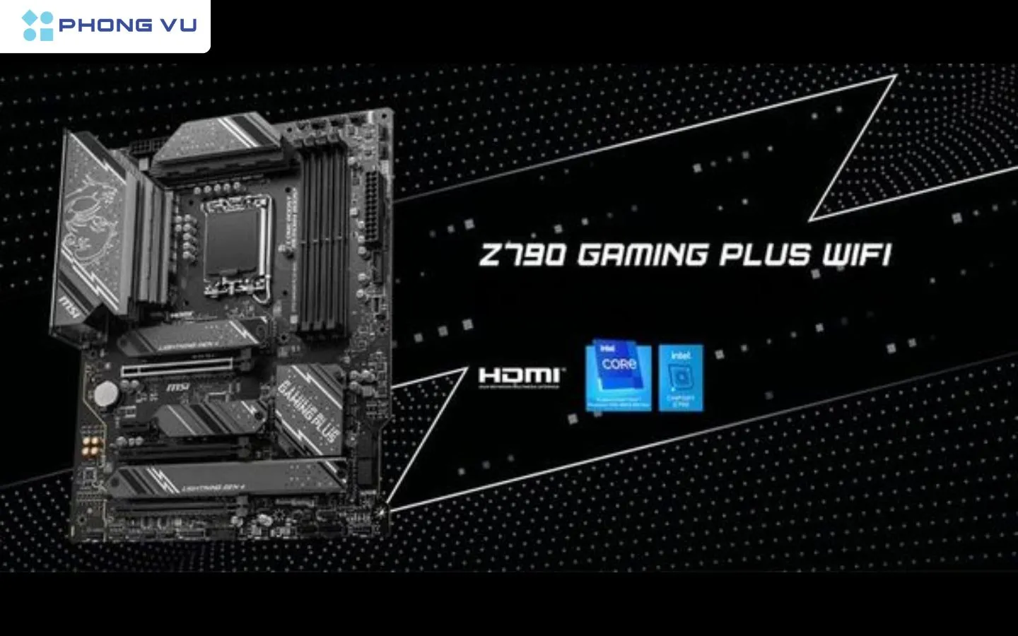 MSI Z790 GAMING PLUS WIFI sở hữu hệ thống tản nhiệt VRM hầm hố và kết nối không dây ổn định.