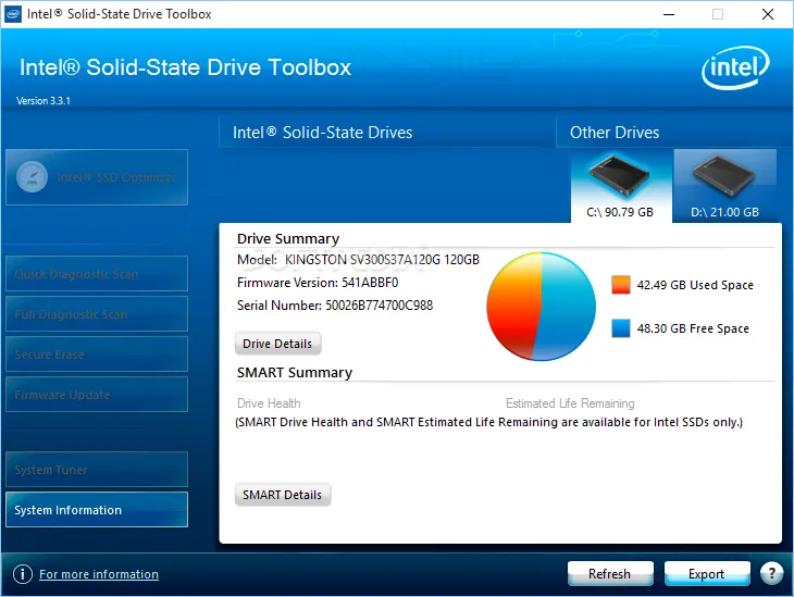 Intel Solid State Drive Toolbox