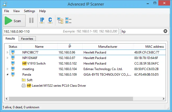 Advanced IP Scanner - Công cụ quét IP mạng LAN nhanh