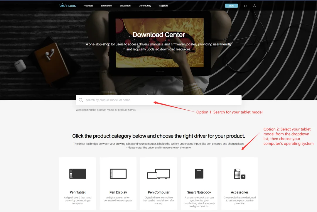 Trang download driver V14