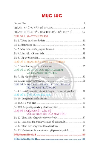 Trang minh họa bài học từ file sách tin học lớp 3 pdf trực tuyến