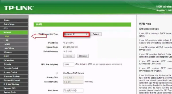 Trang quản trị TP-Link trên trình duyệt