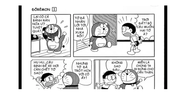 Trang truyện tranh minh họa sự kết hợp của chữ và hình ảnh