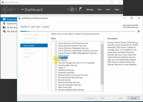 Kích hoạt Role DNS Server trên Windows Server 2016