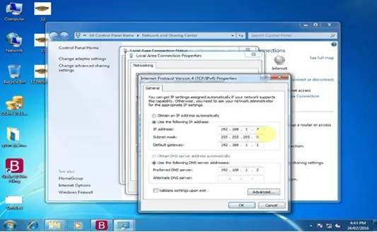 Trỏ DNS trên máy trạm về máy chủ DNS Server 2016