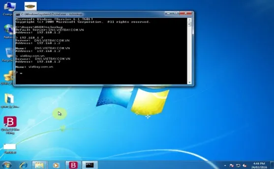 Sử dụng lệnh nslookup kiểm tra phân giải tên miền
