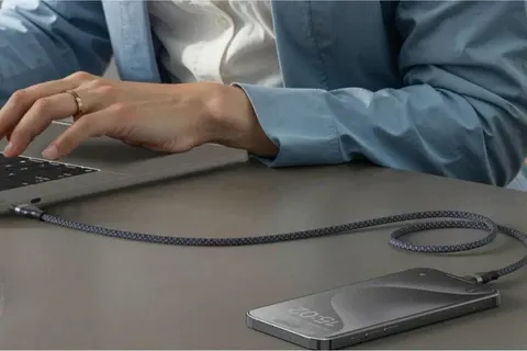 Cận cảnh cấu trúc đầu nối và dây bện bền bỉ của cáp sạc USB-C Anker thế hệ mới