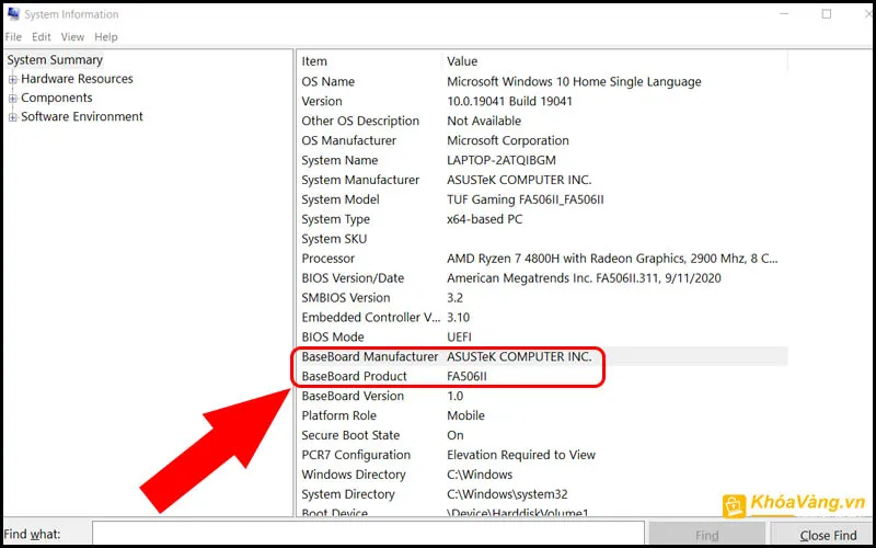 System Information cung cấp thông tin chi tiết về phần cứng