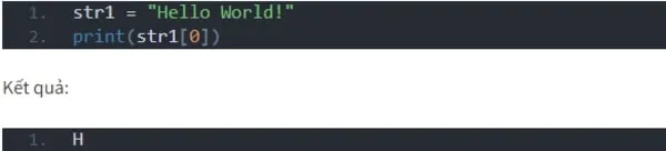 Ví dụ cho chuỗi là một mảng