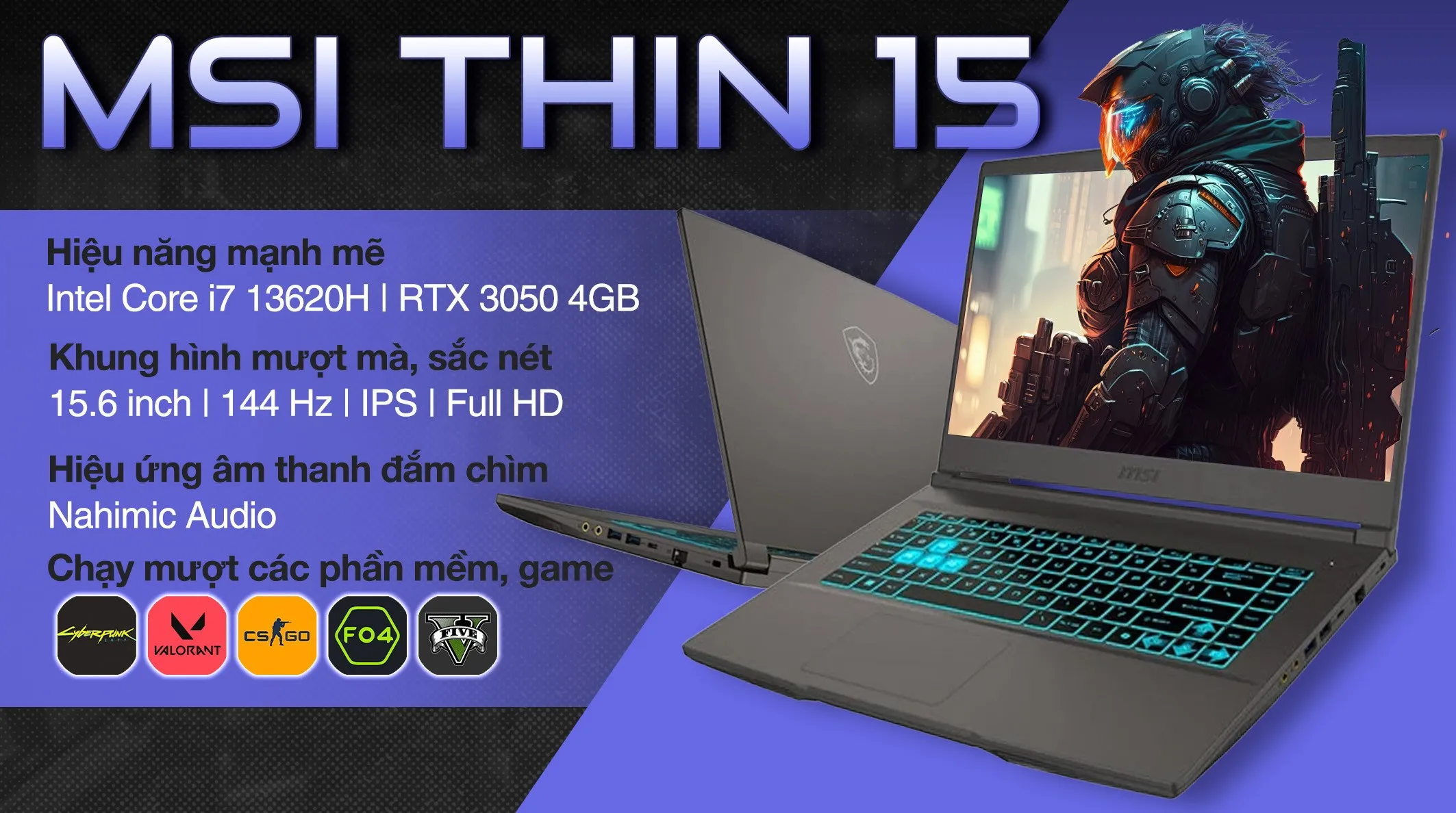 Thiết kế kim loại sang trọng và mỏng nhẹ của MSI Thin 15