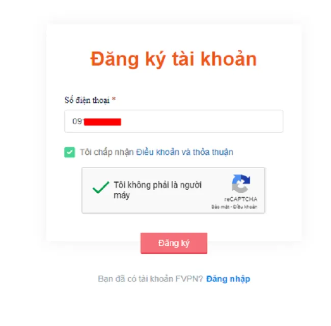 Giao diện đăng ký dịch vụ FPT VPN trên website chính thức