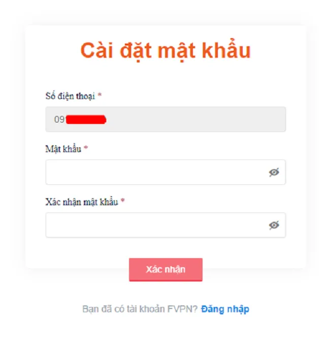 Cài đặt mật khẩu bảo mật cho tài khoản quản trị FPT VPN