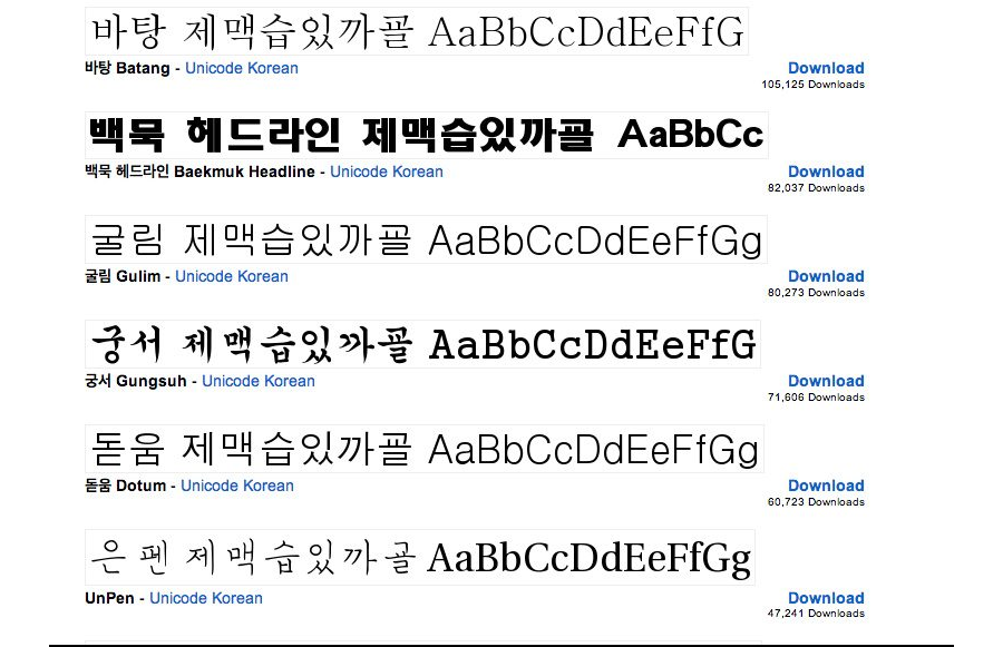 Font tiếng Hàn (Full) - Tải phông chữ tiếng hàn
